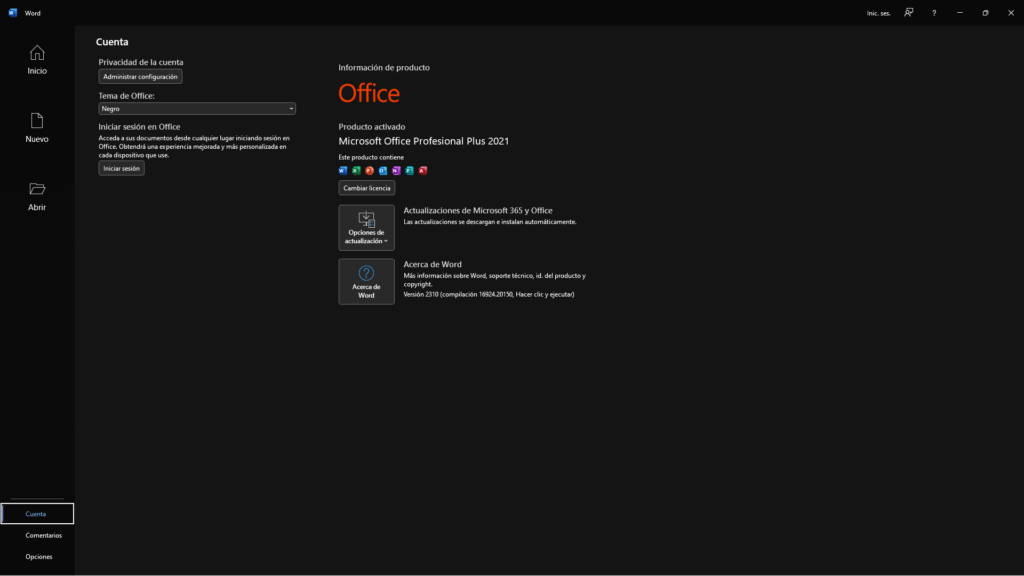 Office 2021 activado por telefono