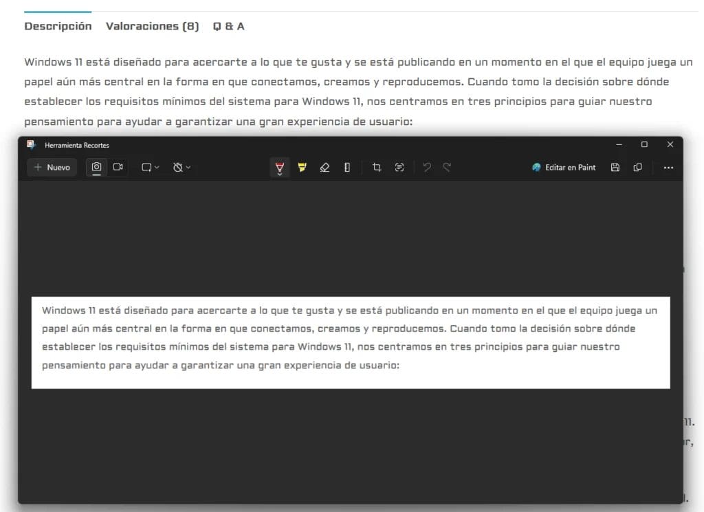 herramienta recortes de windows