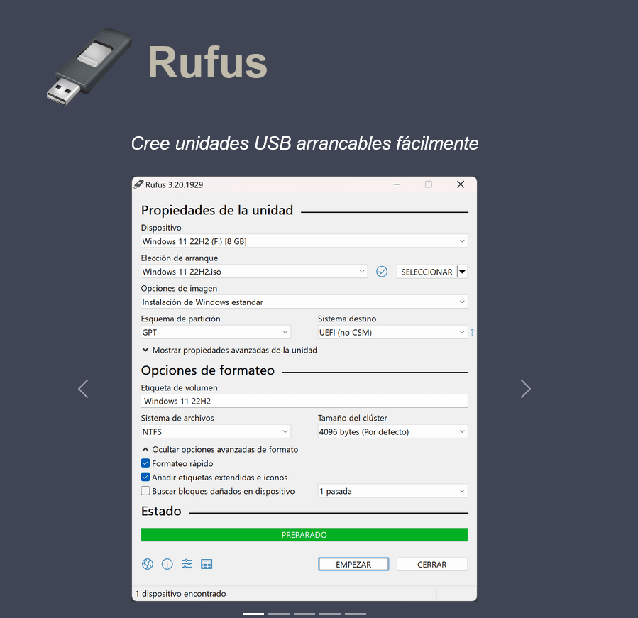 Sitio oficial de rufus