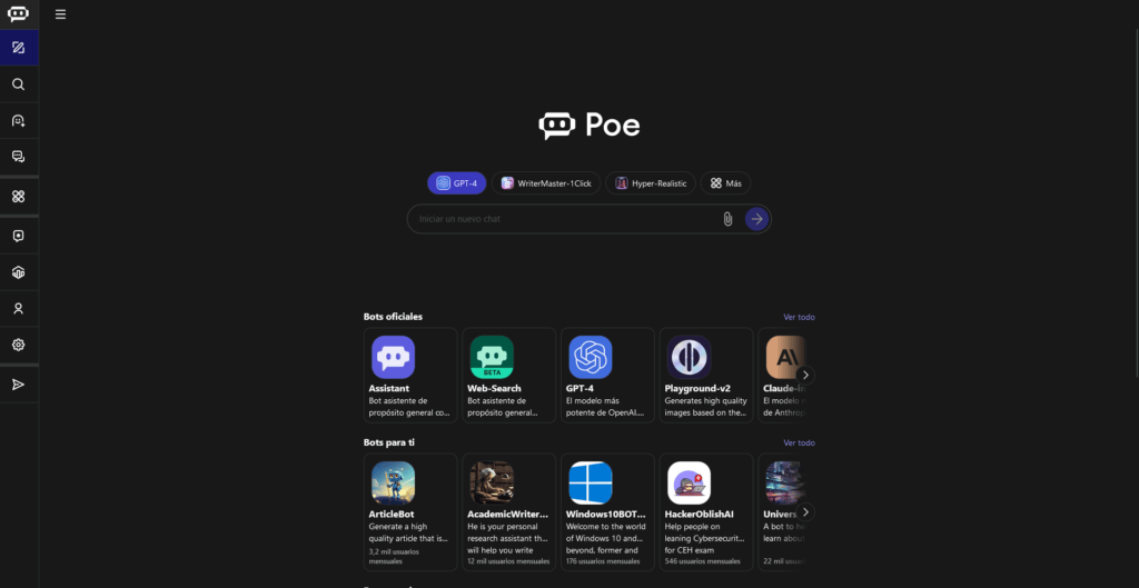 asistente ia gratis con POE
